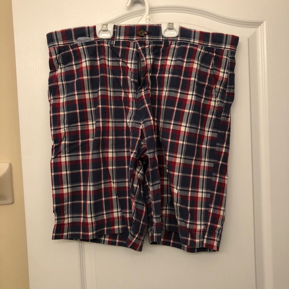 Red and blue shorts